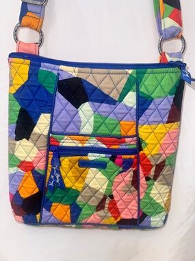 Vera Bradley Colorblock Quilted Crossbody in Blue, Green, Yellow, Pink